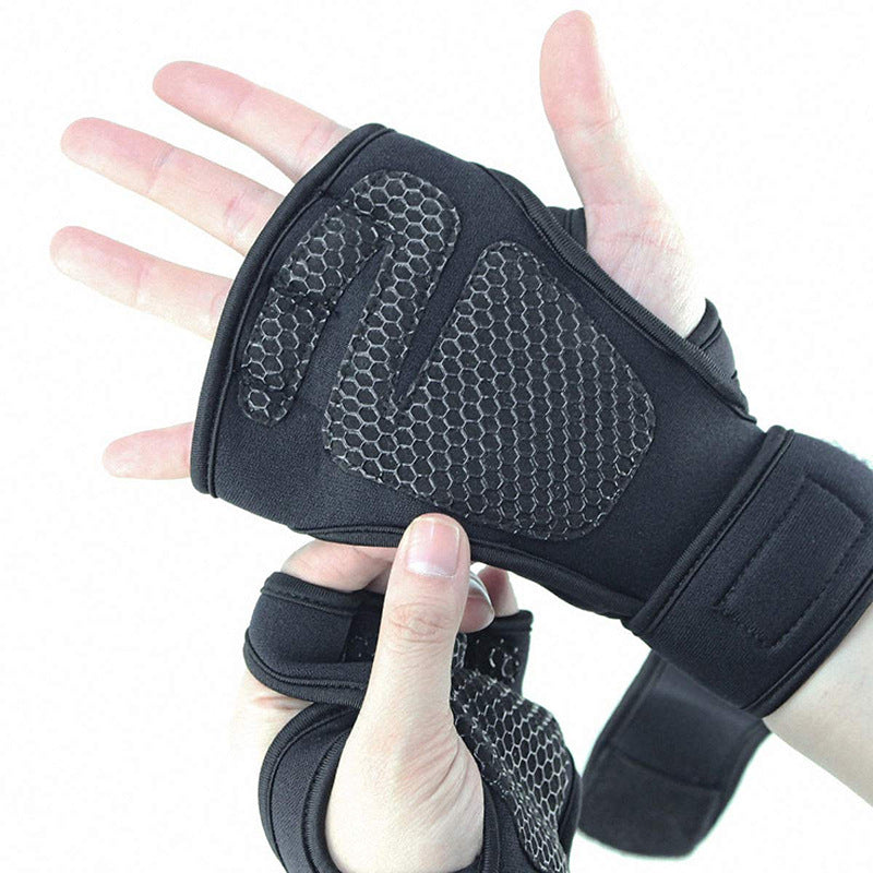 New Sports Half-finger Gloves, Non-slip Silicone Palm Guards, Fitness Equipment Gloves, Men's Sports Pressurized Wrist Guards