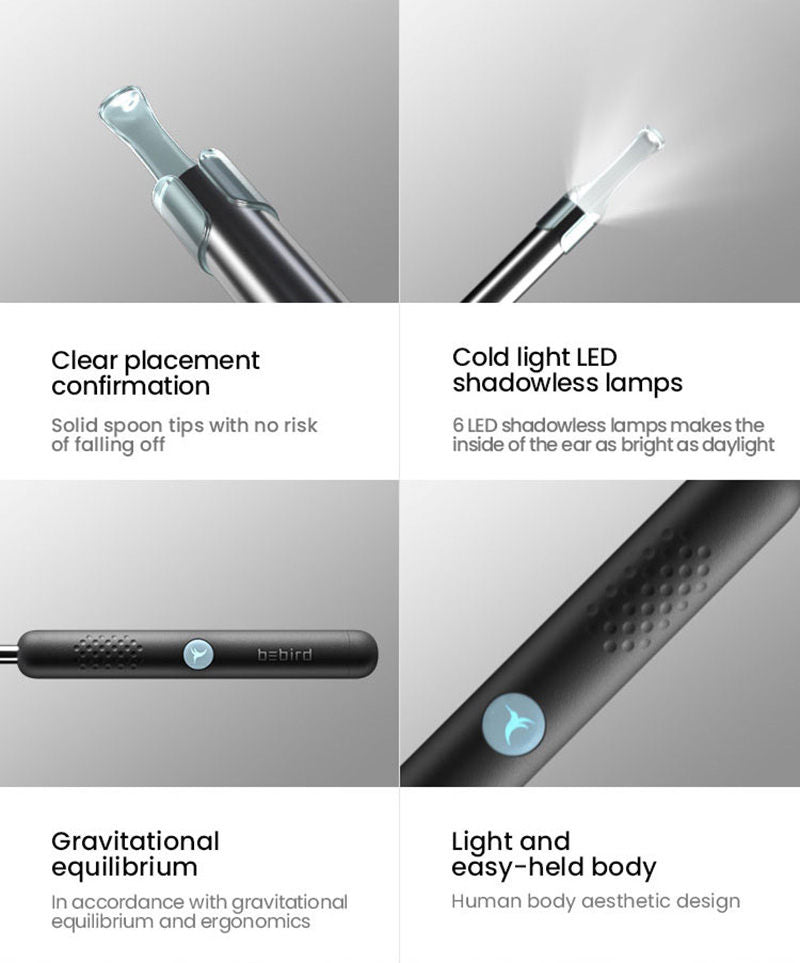 Visual Ear Spoon Ear Digging Artifact High-definition Light-emitting Ear Spoon Black Technology Intelligent Ear Picking Endoscope