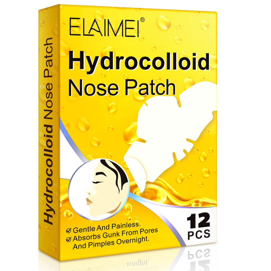 ELAIMEI Hydrocolloid Blackhead Acne Removing Nose Paste Pore Cleansing White Head Nose Mask Mild And Does Not Hurt Skin 12pcs