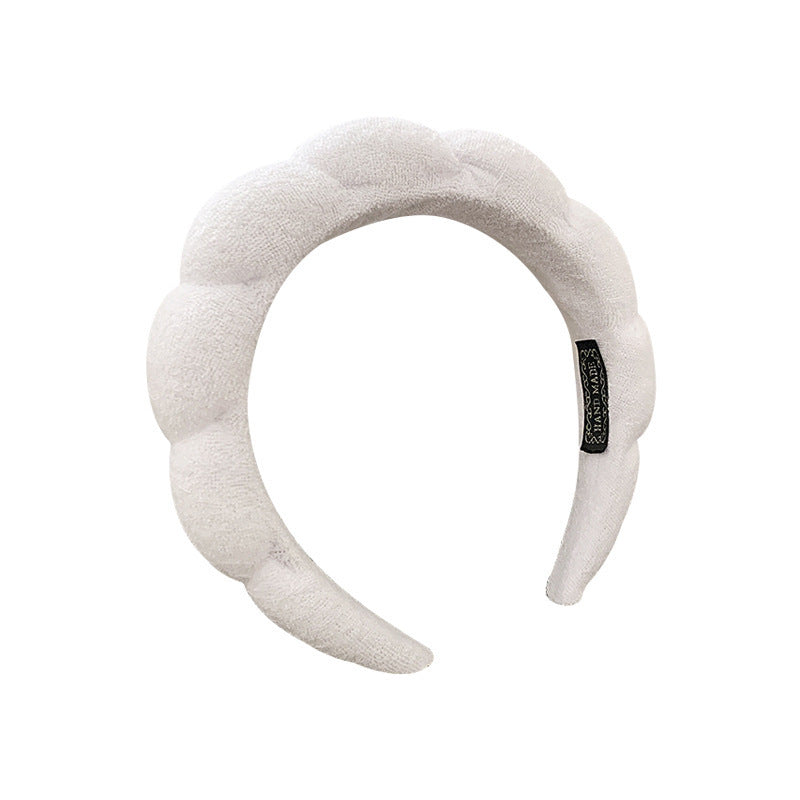 French Blue Cloud Hair Hoop Women&#039;s High Cranial Top Wide Side Wash Face Pressure Hair Presse Hair Hoop